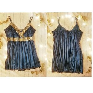 Like New Deep Green Blue Sequin Tank Top